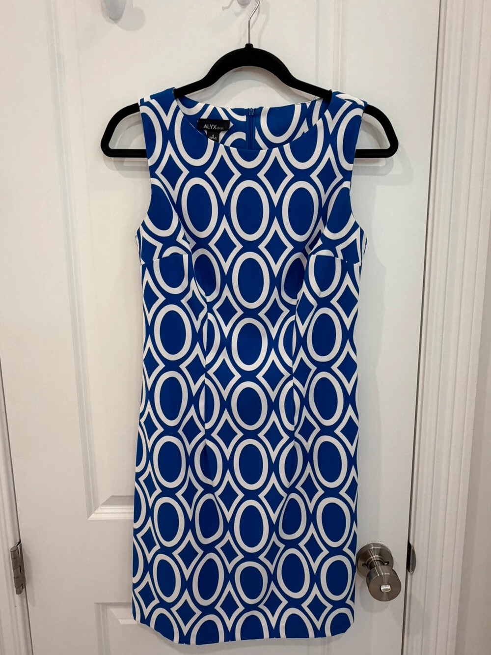 Alyx geometric blue a-line dress